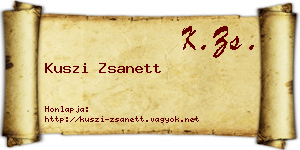 Kuszi Zsanett névjegykártya